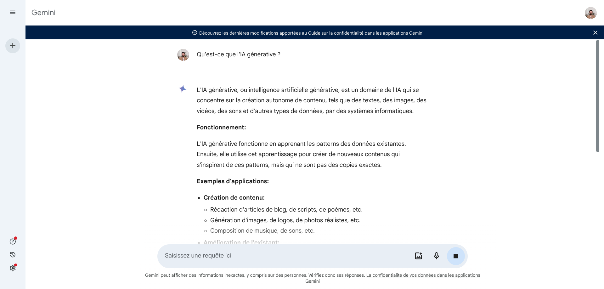La solution d'IA générative "Gémini" de Google