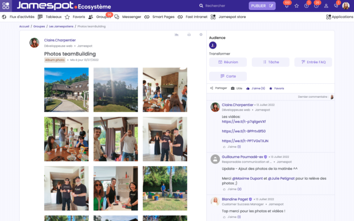 applications jamespot