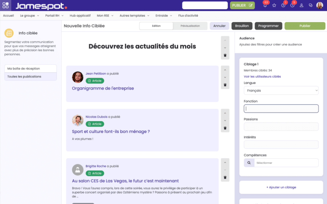 idees de publications jamespot