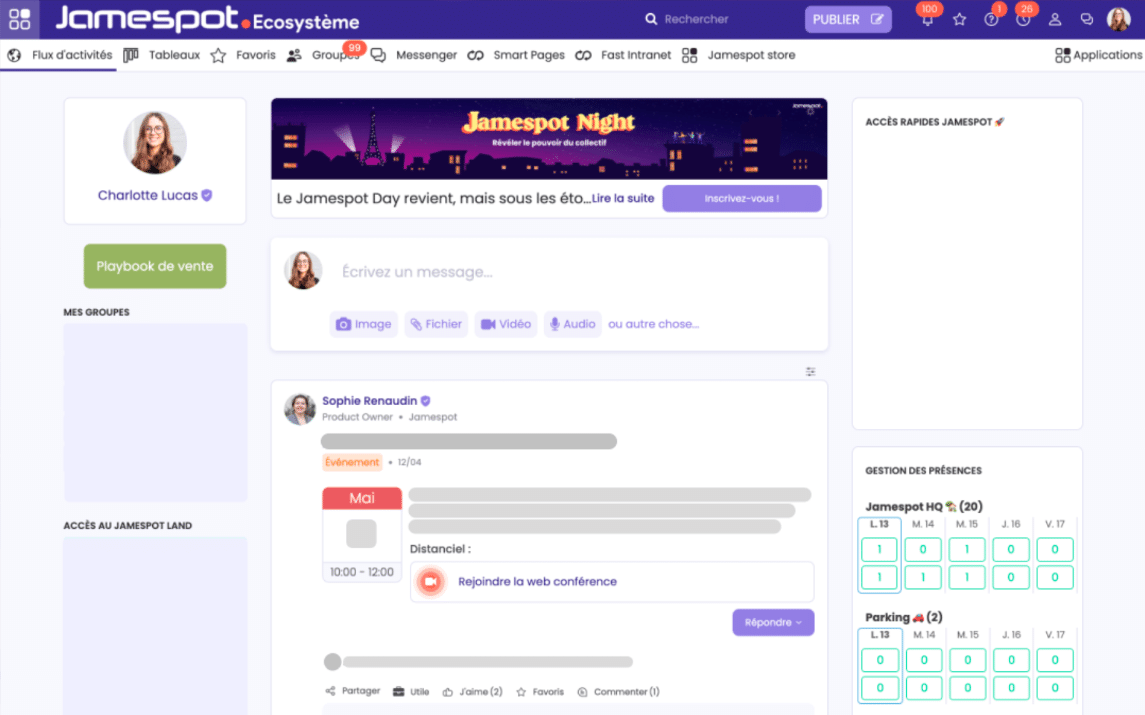 idees jamespot pour sa strategie de communication interne