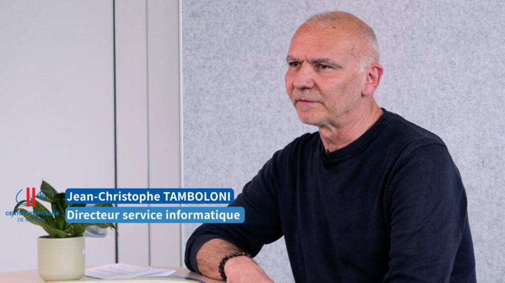 Jean-Christophe Tamboloni, directeur des systèmes d'information du GHT Bourgogne Méridionale, lors de son témoignage vidéo.