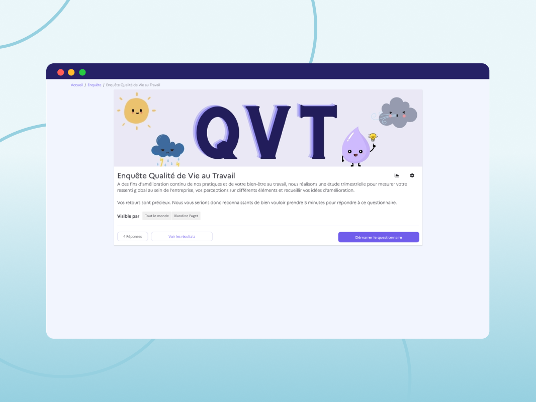 Enquête sur la qualité de vie au travail